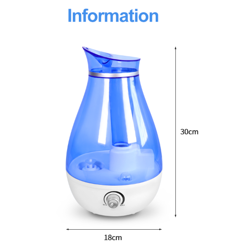 Humidificateur ultrasonique de grande capacité de 2,5 L à usage domestique