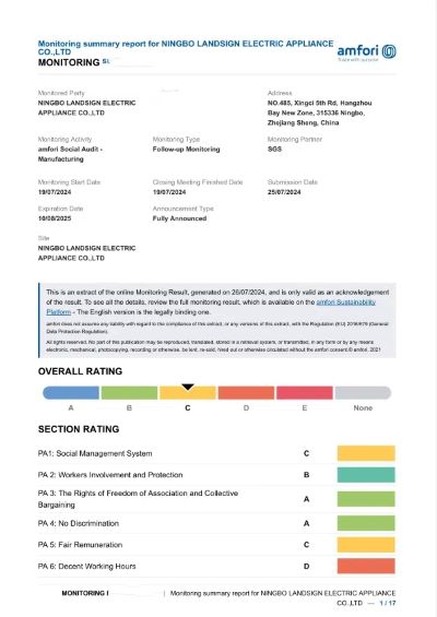 Félicitations ! Landsign a encore reçu le rapport annuel BSCI aujourd'hui, bienvenue pour consulter l'ODM ou l'OEM des lampes solaires extérieures.