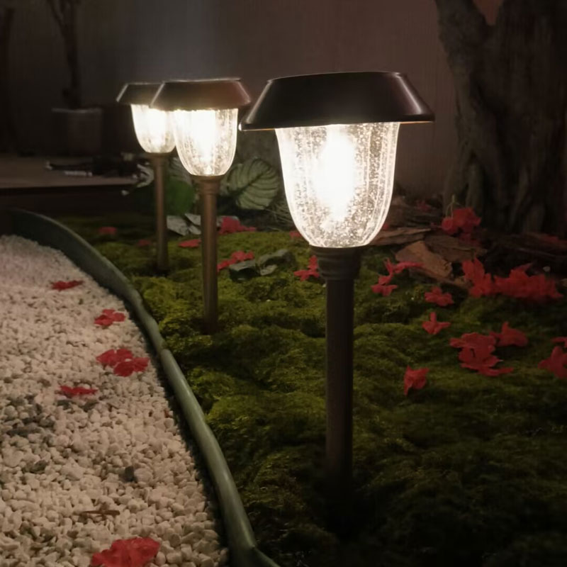 Lampes solaires extérieures de jardin en acier inoxydable