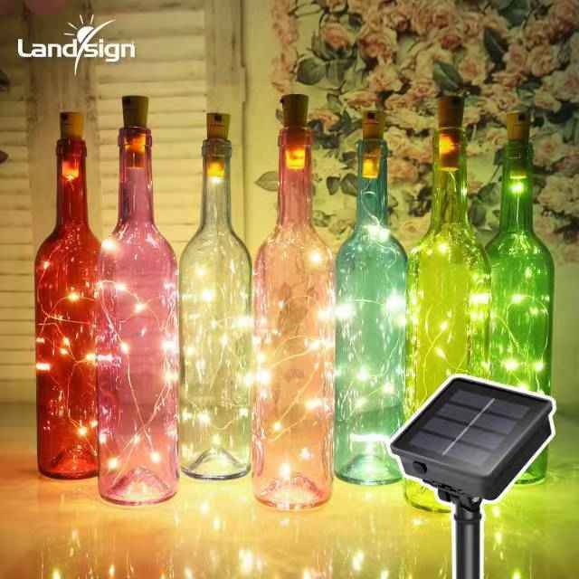 Guirlande lumineuse solaire étanche pour bouteille de vin