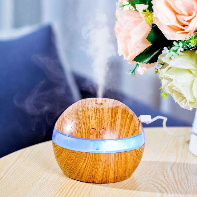 Humidificateur à grain de bois avec veilleuse USB