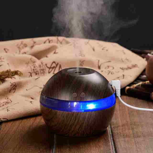 Mini humidificateur USB à grain de bois